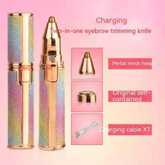 2 In 1 Electric Eyebrow Trimmer Makeup Painless Eye Brow