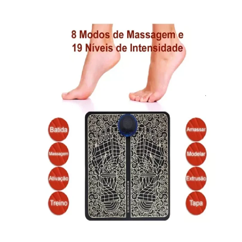 Electric EMS Foot Massager Pad for Pain Relief, Relaxation, and Improved Blood Circulation with Acupoints Massage and Muscle Stimulation