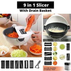 Sharp Bladed Multifunctional Vegetable Cutter With Drain Basket